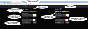 The filter wheel web interface